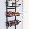 6-Tier Over The Door Pantry Organizer, Metal Door Hanging Spice Storage Rack Adjustable Hanging Door Organizer With Detachable Baskets for Kitchen - 3 of 4