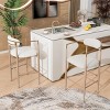 Modern Counter Height Bar Stools with Upholstered Seats, Sturdy Iron Frame, and Comfortable Foam Cushion (Set of 2)-Coolbibila - 2 of 4