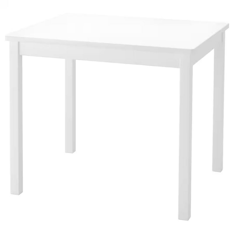 PJ Wood Children's Table for Creative Play, Puzzles and Games, Solid Rubberwood and Fiberboard Construction, Ideal for Ages 0-6 Years, White, 1 of 7