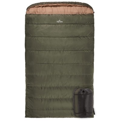 TETON Sports Mammoth 0 Degree Sleeping Bag with Compression Sack, Zipper, and SuperLoft Elite Material for Camping, Base Camp, and Hunting, Green