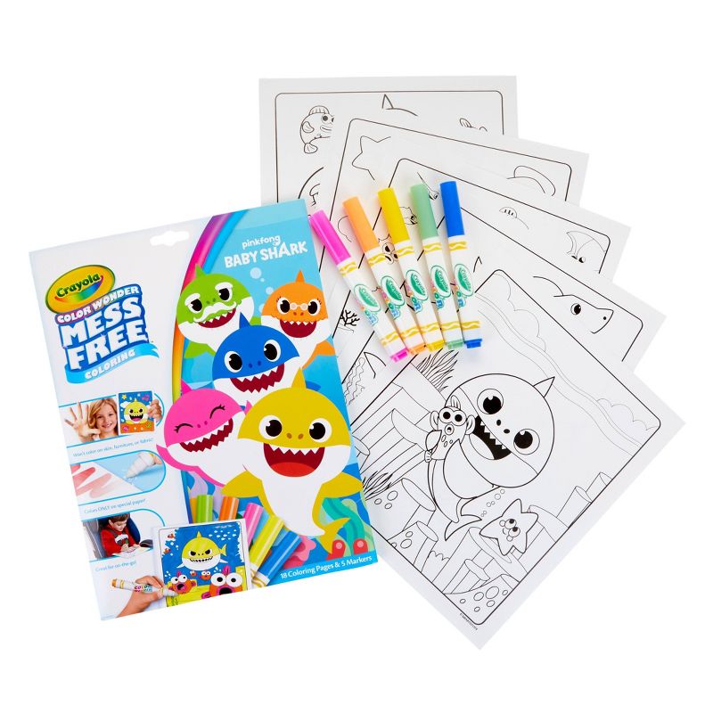 Crayola Color Wonder Baby Shark Coloring Pages Set, 3 of 6