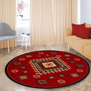 Diamond Geometric Modern Floral Bohemian Rustic Plush and Durable Power-Loomed Indoor Area Rug by Blue Nile Mills - 1 of 4