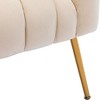 SEYNAR Modern Velvet Accent Chair,Round Upholstered Barrel Chair for Living Room,Beige, 28.25"D x 27.1"W x 28.9"H - 3 of 4