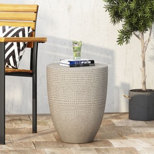 Sapphtopaz Outdoor End Table Modern Outdoor End Table Outdoor Side Table, Patio Table Small Table for Backyard, Balcony, Porch - 1 of 4