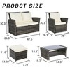 Sapphtopaz Patio Furniture Set Rattan Lounge Outdoor Conversation Chairs with Rectangular Glass Table for Patio, Backyard, Terrace - 4 of 4