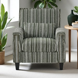 34" Cotton Linen Striped Armchair Sofa with Nailhead Trim & Dark Legs - 1 of 4