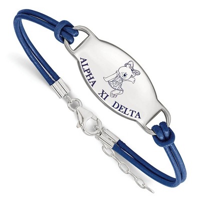 Black Bow Jewelry Sterling Silver Alpha Xi Delta Greek Life Strand Bracelet 7 Inch