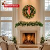 FURNIinspire Decorative Holiday Scene Props Outdoor Christmas Wreath 450 Branches PVC Bow Decoration Garland for Holiday, Green, 10"*36"*36" - 2 of 4