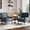 Modern Wingback Accent Chair, Upholstered Armchair with Lounge Seat & Wood Legs - 2 of 4