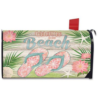 Briarwood Lane Summer Mailbox Cover  - Standard Size - Welcome Beach Flip Flops For Summer Mailbox Cover