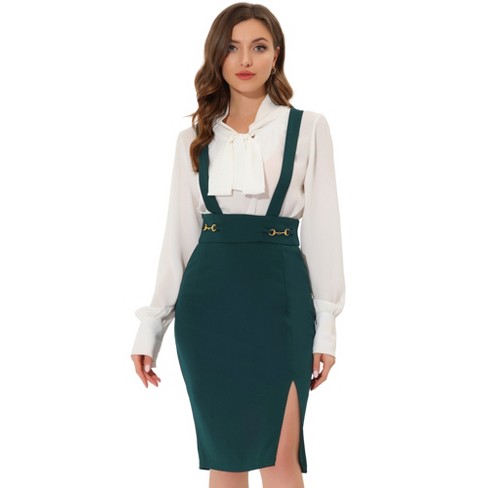 High waisted pencil skirt with braces hotsell