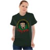 Betty Boop Christmas Wreath Attitude Womens Graphic T Shirt Tees Brisco Brands - 4 of 4