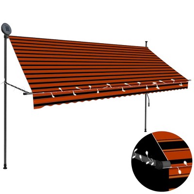 Retractable Awning Orange and Brown vidaXL