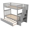 NicBex Twin over Twin Bunk Bed with Trundle and Storage Shelves,Loft Bed with Ladder and Converts to 3 Beds,Noise Reduced Bunk Beds for Bedroom - 2 of 4