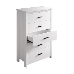 VANIRROR Retro Farmhouse 5-Drawer Dresser, White Wooden Chest of Drawers for Bedroom Furniture, Clothes Storage Cabinet - 1 of 4