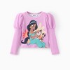 PATPAT Disney Princess Toddler Girls 2pcs Naiath Floral Puff-sleeve T-shirt with Tulle Skirt Leggings Set - 4 of 4