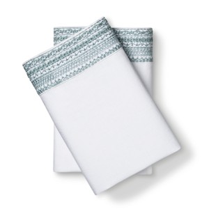 King 100% Linen Pillowcases Aqua Spill - Fieldcrest , Blue Spill