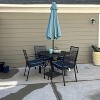 ADILE Modern Steel Outdoor Dining Chairs with Pattern-Dotted Back,Set of 2, Black - 4 of 4