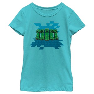 Girl's Minecraft Creeper Mob T-Shirt - 1 of 4