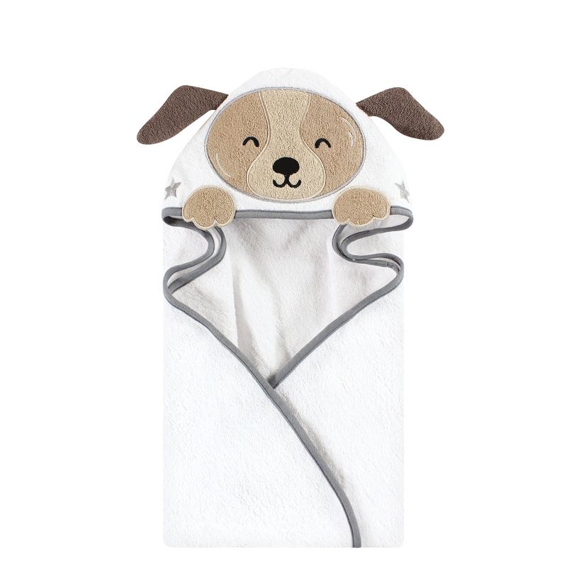 Hudson Baby Infant Boy Cotton Animal Face Hooded Towel, Astronaut Dog, One Size, 1 of 3