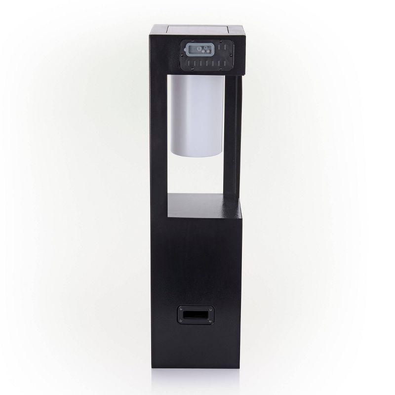 Outdoor Metal Lantern with LED Light and Bluetooth Speaker Black - Alpine Corporation, 6 of 9