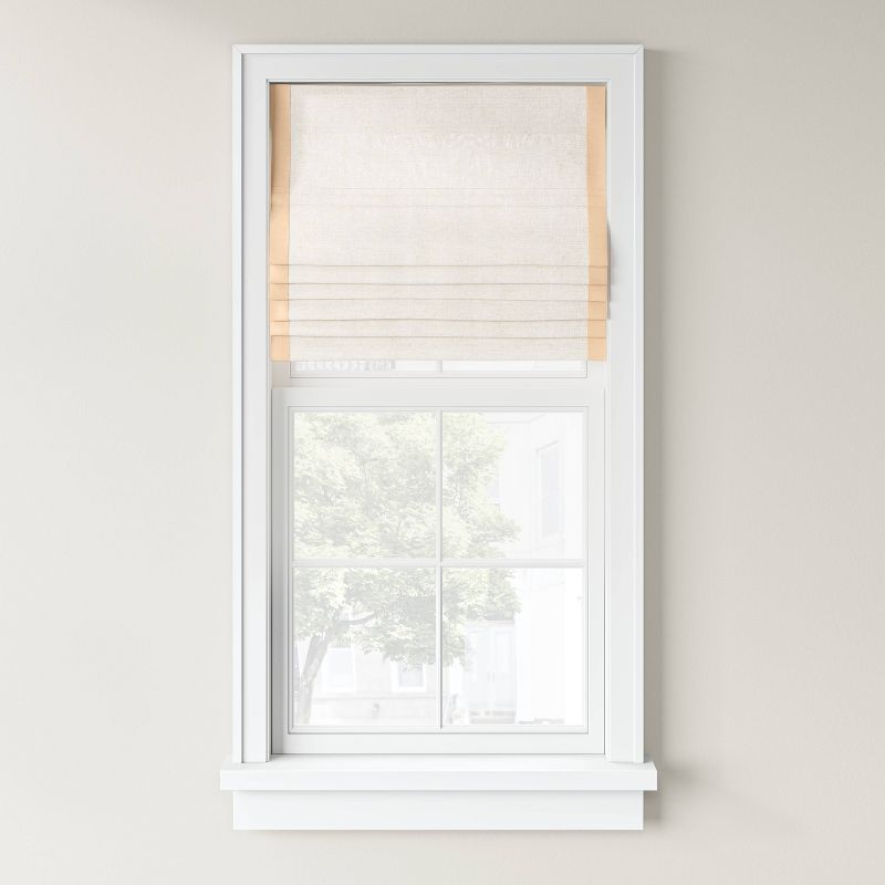 1pc Light Filtering Cordless Linen Blend Roman Window Shade Light Orange - Threshold™, 1 of 6