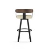 Amisco Lars Counter Height Barstool: 33" High, Pewter Frame, Polyester, pot Clean, Fixed Height - 3 of 4