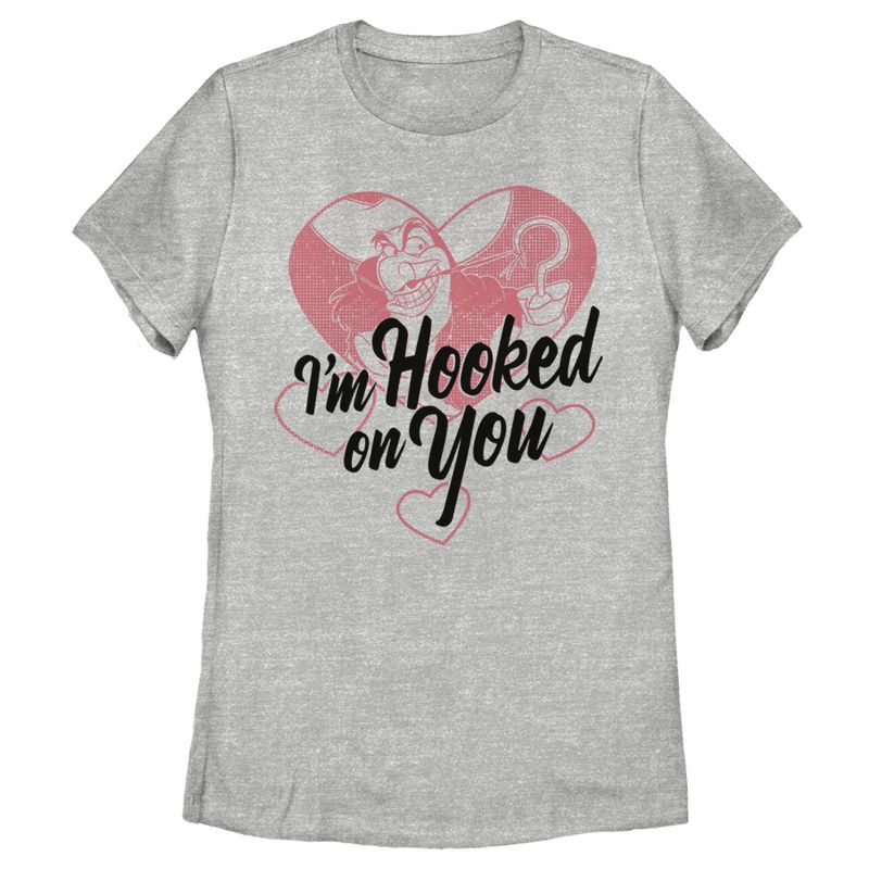 Women's Peter Pan Valentine's Day Captain Hook I'm Hooked on You T-Shirt, 1 of 5