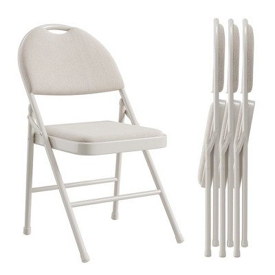 WhizMax 4 Pack Folding Chair, Portable Metal Frame Padded Folding Chairs, Foldable Chairs with Pu Leather Cushion and Back for Office Wedding Party