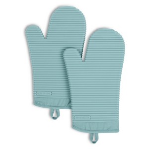 KITCHENAID Ribbed Soft Silicone Oven Mitt 2-Pack Set - 1 of 4