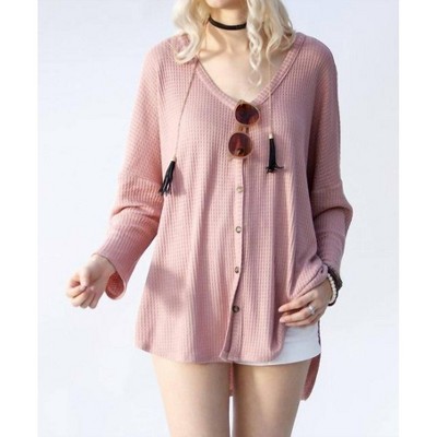 Women's Waffle Knit Long Sleeve Top - My Story