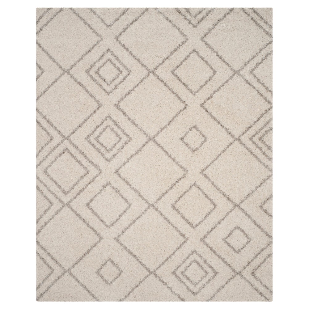 8'x10' Ivory/Beige Abstract Shag/Flokati Loomed Area Rug - Safavieh