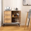 Costway Rattan Buffet Sideboard with 3 Drawers & 1 Door Sturdy Metal Legs Storage Cabinet - 4 of 4