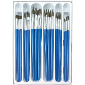 Royal & Langnickel Natural Brushes Classroom Value Pack, Assorted Size, Set of 30 - 1 of 2