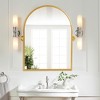 MAYEERTY 31.50x23.62x1.57in Wrought Iron Right-Angle Arch Gold Metal Hanging Mirror - 2 of 4