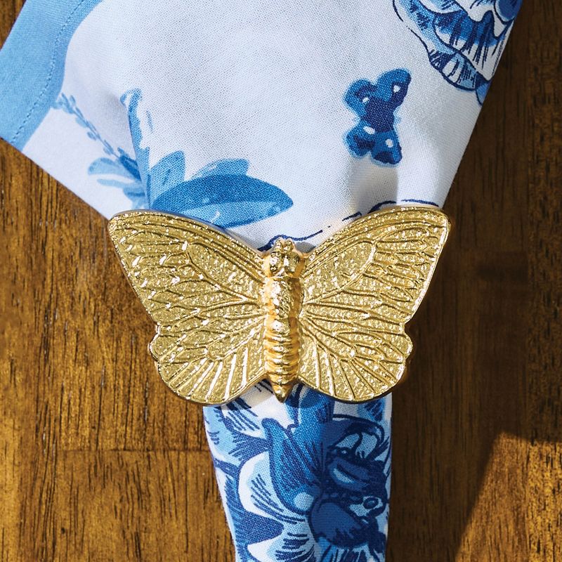Patricia Heaton Home Florals And Flitters Napkin Ring Set of 4, 2 of 4