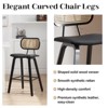 Bekrvio 26" Counter Height Bar Stools-Mid Century Modern Wood Frame,PU Leather Upholstered with Rattan Back, Kitchen Island Counter Stools - 4 of 4
