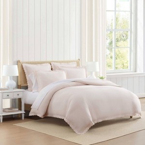 Martha Stewart フル/クイーン掛け布団カバー Martha Stewart Full/Queen Signature Scallop Duvet Set Pink : Target