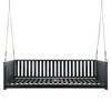 PAGED Swing Chair Outdoor, Patio Minimalist Twin Size Garden Swing Bed Wood Porch Swing with Ropes for Backyard, Safe Sloped Design, Teak - 3 of 4
