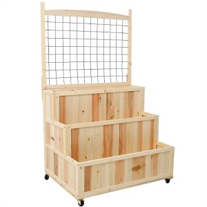 YONWAY Wooden Raised Garden Bed, Wood Outdoor Garden Raised Planter Box with Legs for Vegetables, Backyard, Patio - 1 of 4