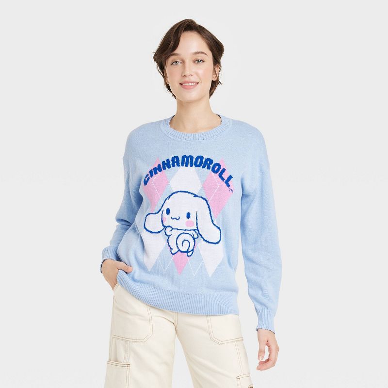 Women's Sanrio Cinnamoroll Graphic Sweater - Blue, 1 of 4