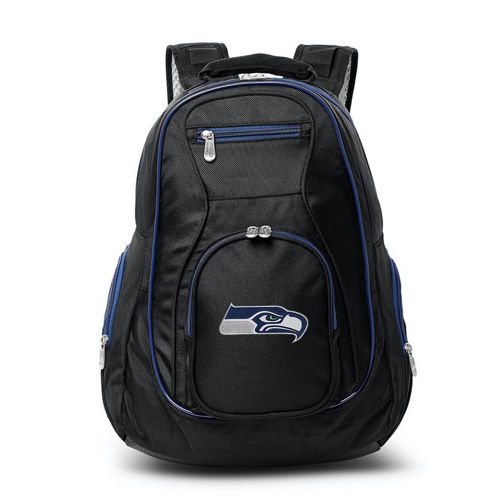 Photos - Travel Accessory NFL Seattle Seahawks Colored Trim 19" Laptop Backpack Blue/Navy/Lime Green
