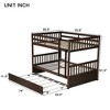 Sapphtopaz Space-Saving Full Over Full Bunk Bed with Twin Trundle, Simple Rubber Wood Bed Frame with Ladder and Guardrails for Bedroom, Kids Room - 4 of 4