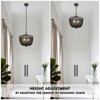 GTCLIGHTING Black 17 inch Wood Beaded Chandelier, Bohemia Draped Bead Flush Mount Ceiling Light Fixture for Dinning Room, Bedroom, Hallway - 3 of 4