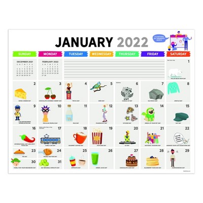 2022 Desk Pad Calendar Monthly Blotter Every Day's A Holiday- The Time Factory