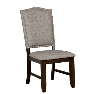 Set of 2 Rostock Contemporary Upholstered Dining Chair Dark Walnut - Sun & Pine, Brown