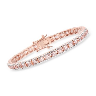 Ross-Simons 5.25-6.00 ct. t.w. Morganite Tennis Bracelet in 18kt Rose Gold Over Sterling