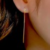 S925 Sterling Silver Threader Earrings for Women Dainty Long Chain Ear Line with Cubic Zirconia Elegant Dangle Tassel Earrings - 3 of 4