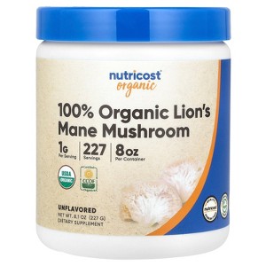 Nutricost 100% Organic Lion's Mane Mushroom, Unflavored , 8.1 oz (227 g) - 1 of 2