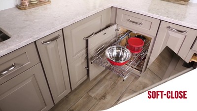 Chrome 24" x 22" 2-Tier Wire Basket Pull Out Shelf